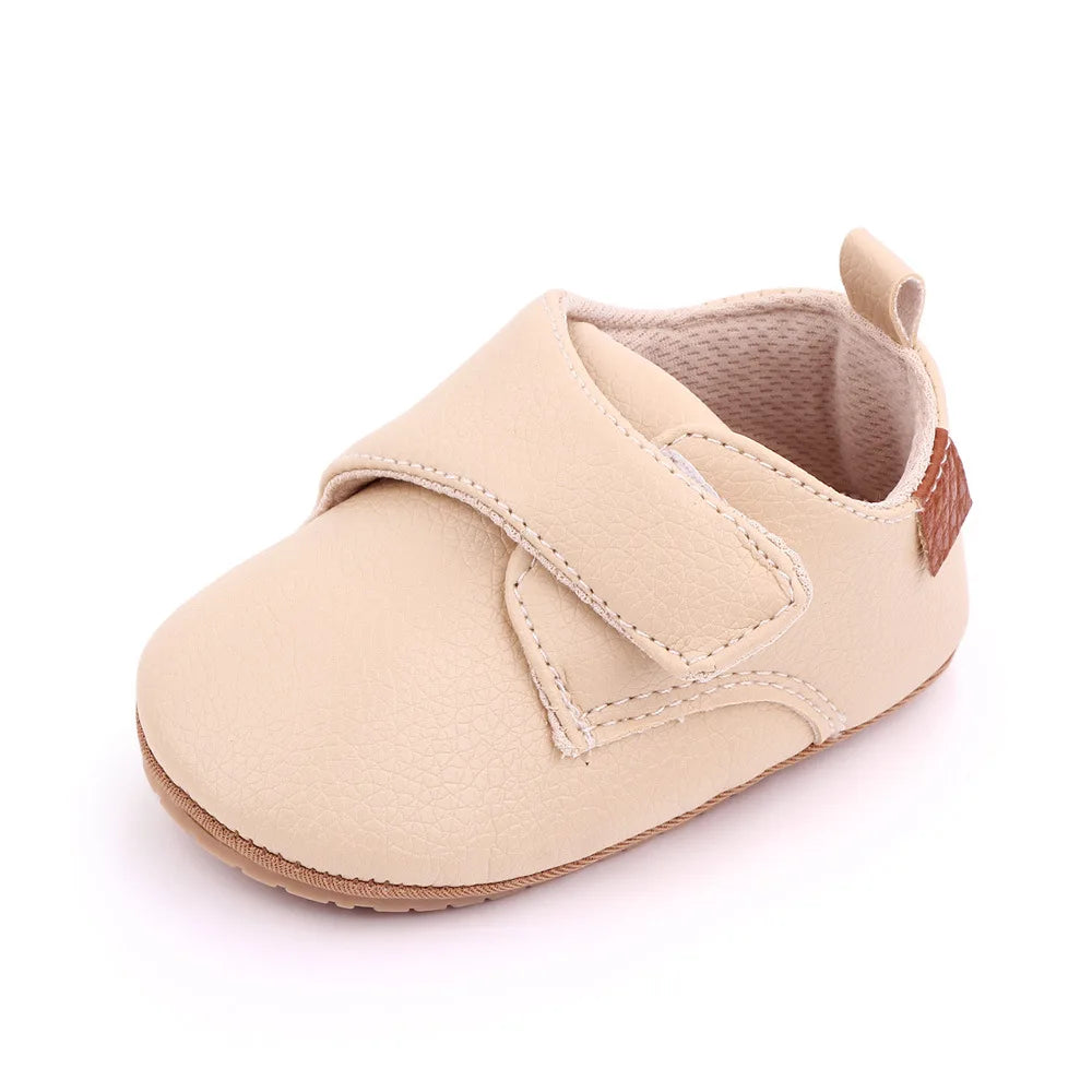 Newborn Baby Leather Shoes Anti Slip Rubber Sole First Walker Moccasins