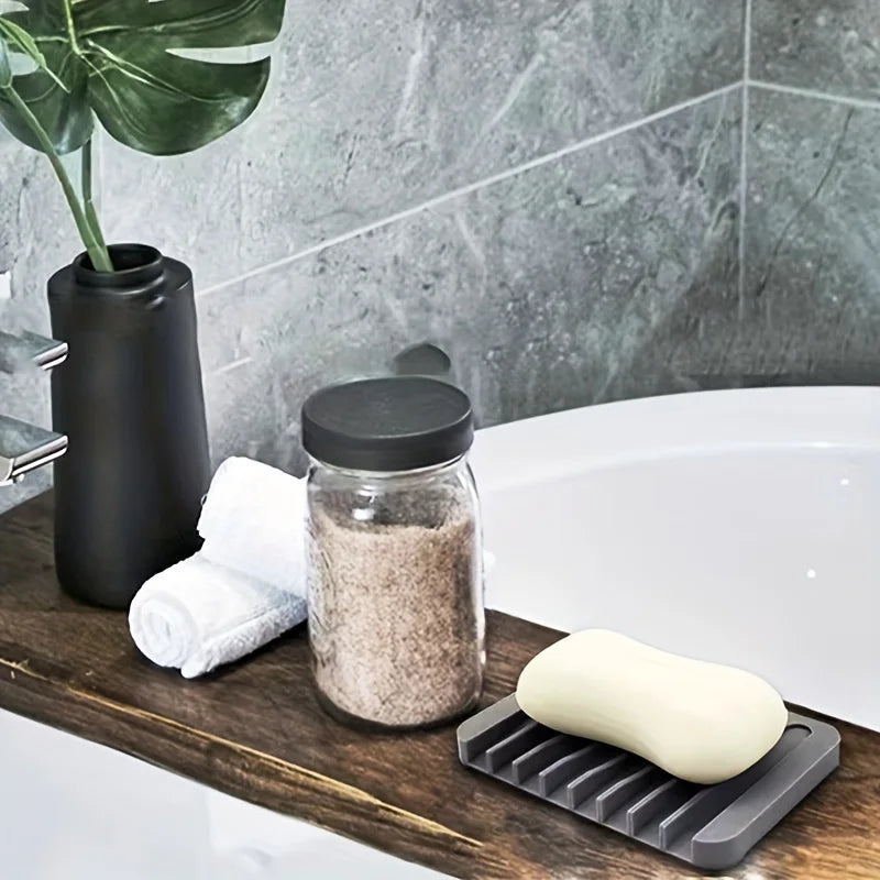 Silicone Draining Soap Holder Non Slip Bathroom Soap Box