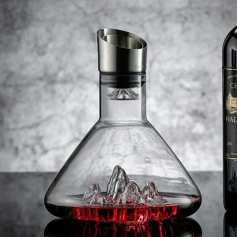 1500ml Crystal Whiskey Decanter Lead Free Glass Wine Carafe Thick Bar Accessory