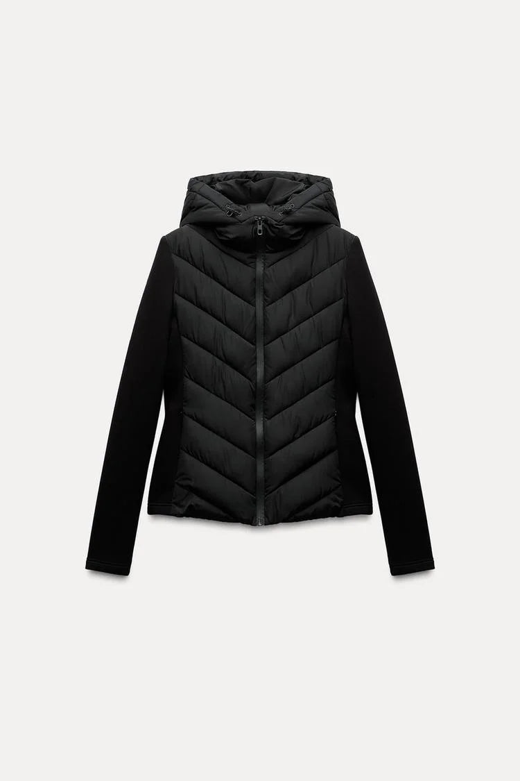 Women Hooded Patchwork Cotton Jacket