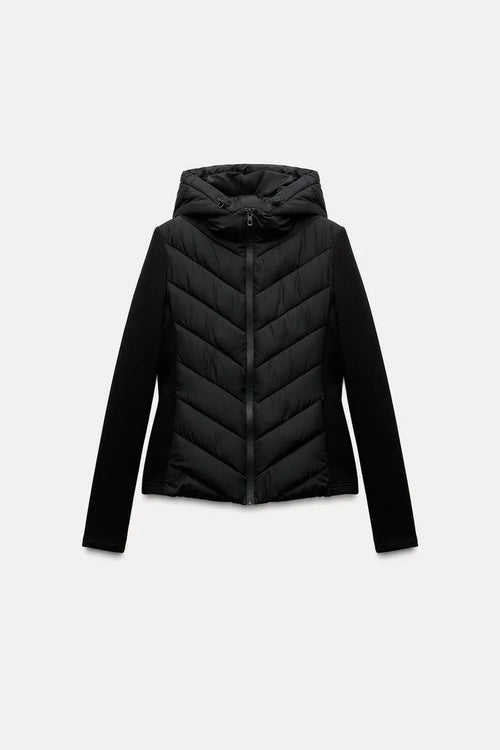 Women Hooded Patchwork Cotton Jacket