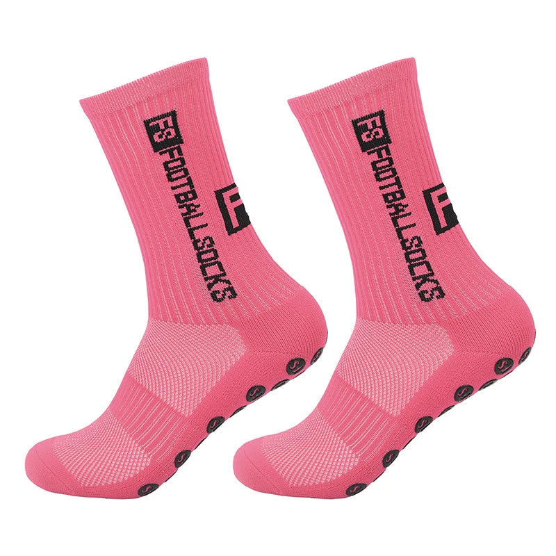 Anti Slip Football Socks Mid Calf Non Slip Grip Socks Men Women Sports Cycling Running Yoga Socks 1 Pair