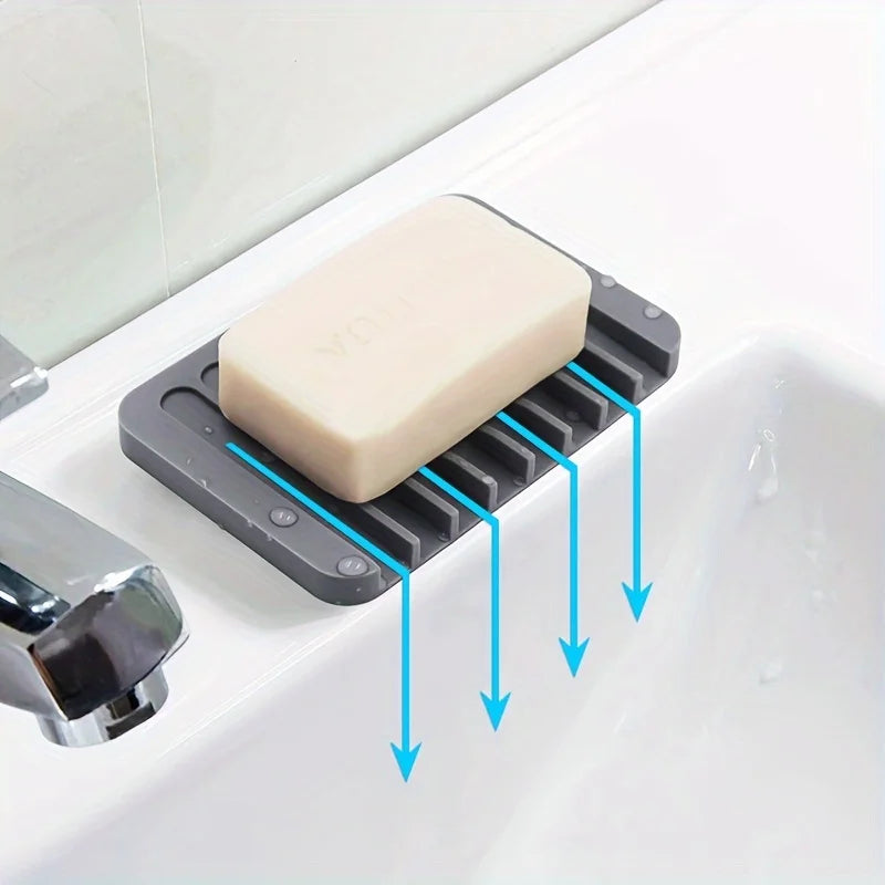 Silicone Draining Soap Holder Non Slip Bathroom Soap Box