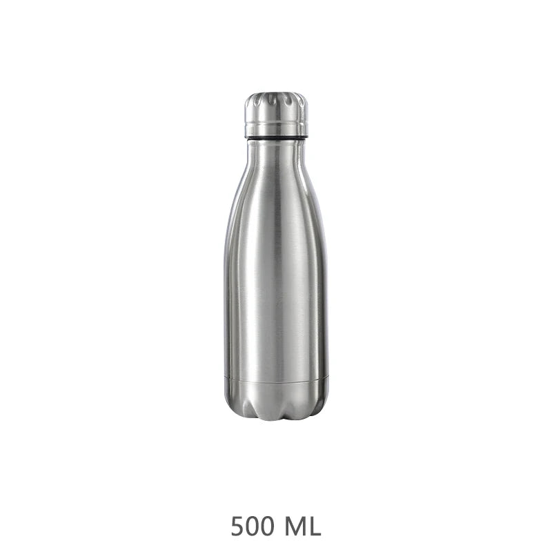 Stainless Steel Water Bottle 500ml–1000ml – Insulated Leakproof Thermo Bottle for Travel, Gym & Outdoor