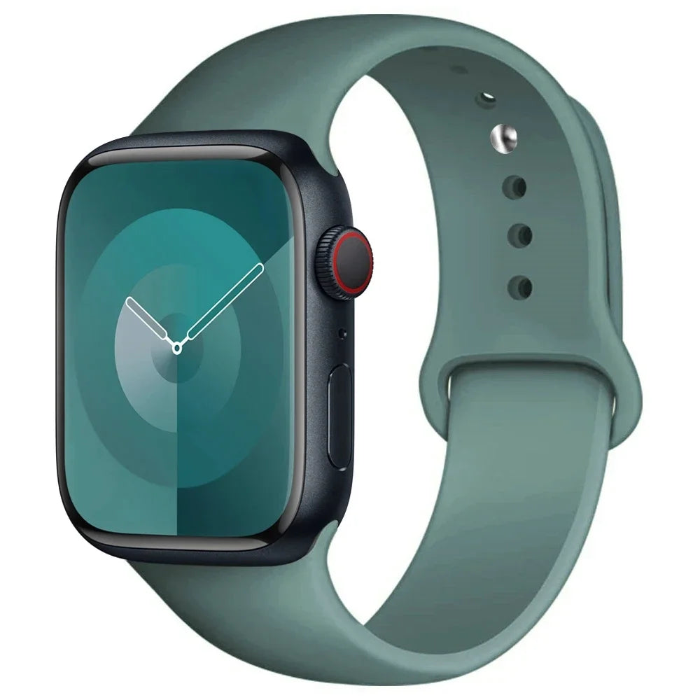 Silicone Apple Watch Band – Sport Strap Replacement for Apple Watch Series 3–9, SE & Ultra