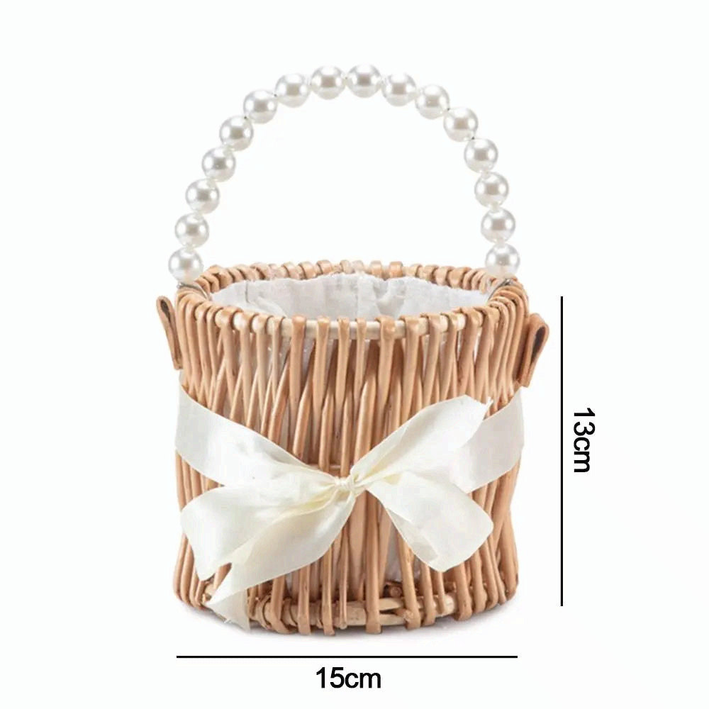 Willow Rattan Woven Basket Half Moon Picnic Flower Storage Basket