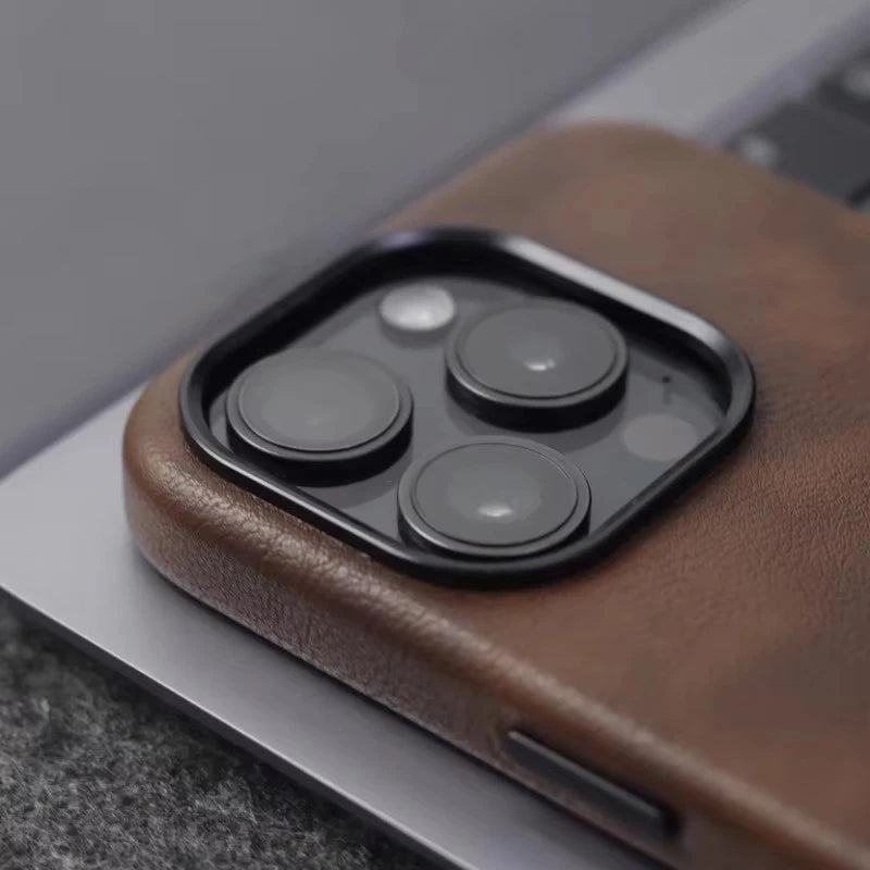Retro Crazy Horse Leather MagSafe Magnetic Texture iPhone Case