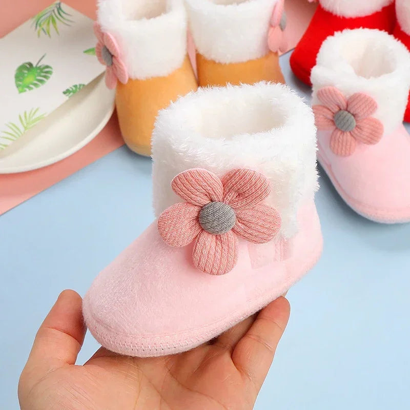 Newborn Baby Snow Boots Soft Warm Pom Pom Winter Booties