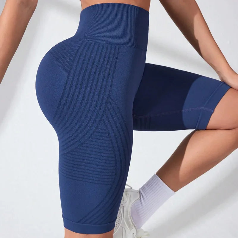 Women’s High Waist Seamless Yoga Shorts Hip Lift Workout Running Shorts