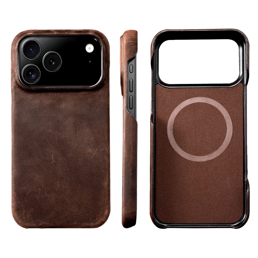 Genuine Pull Up Leather MagSafe iPhone Case