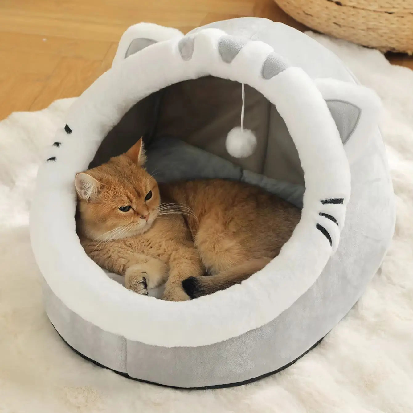 Soft Cat Bed Cozy Pet House Sleeping Tent