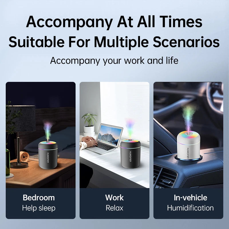 180ml Mini Air Humidifier USB Essential Oil Diffuser Mist Maker with Light