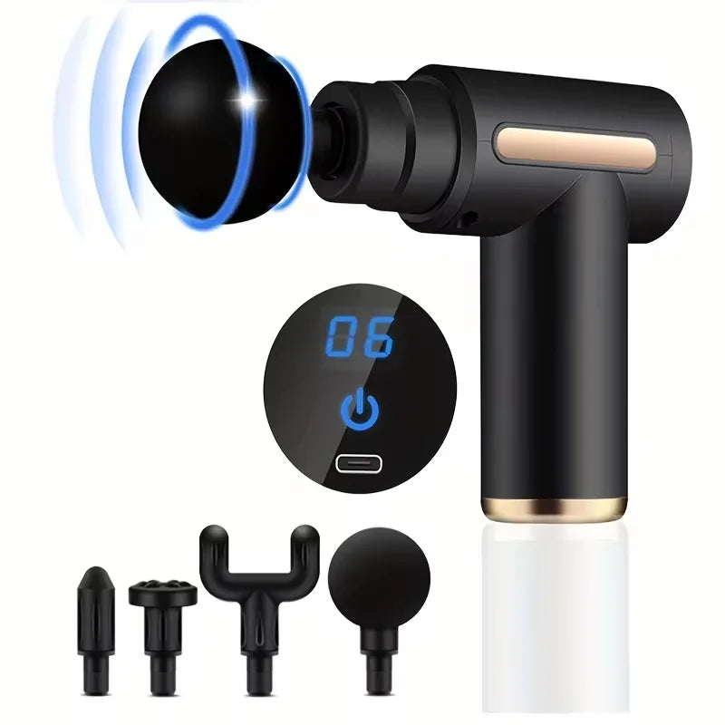 Portable Massage Gun Deep Tissue Muscle Massager Percussion Gun Electric Body Relaxation Pain Relief Fitness Recovery