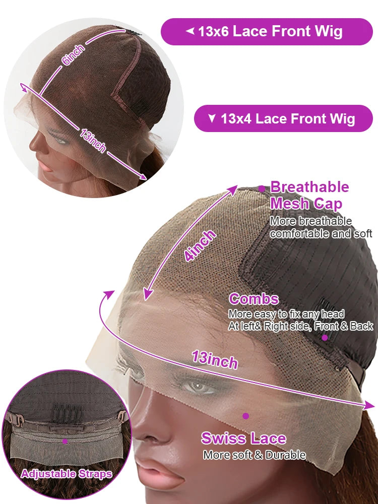 Chocolate Brown Deep Curly Wig – HD Lace Front Human Hair Glueless Wig