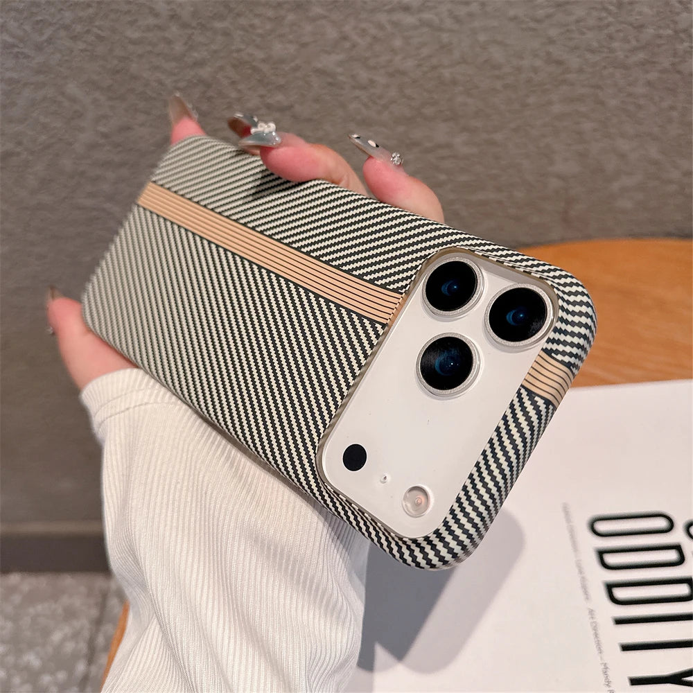 Kevlar Carbon Fibre PC Hard Shockproof Ultra Thin iPhone Case