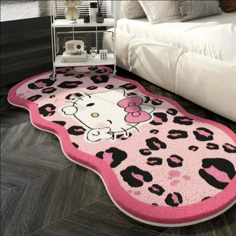 Cat Design Non Slip Floor Mat Stain Resistant Rug for Bedroom Living Room