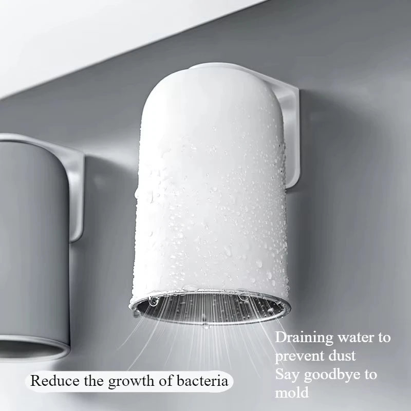 Magnetic 304 Stainless Steel Mouthwash Cup Wall Mounted Toothbrush Cup