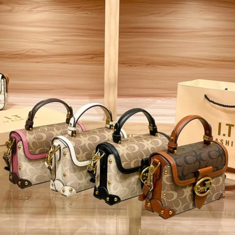 Women Minimalist Contrast Crossbody Box Bag