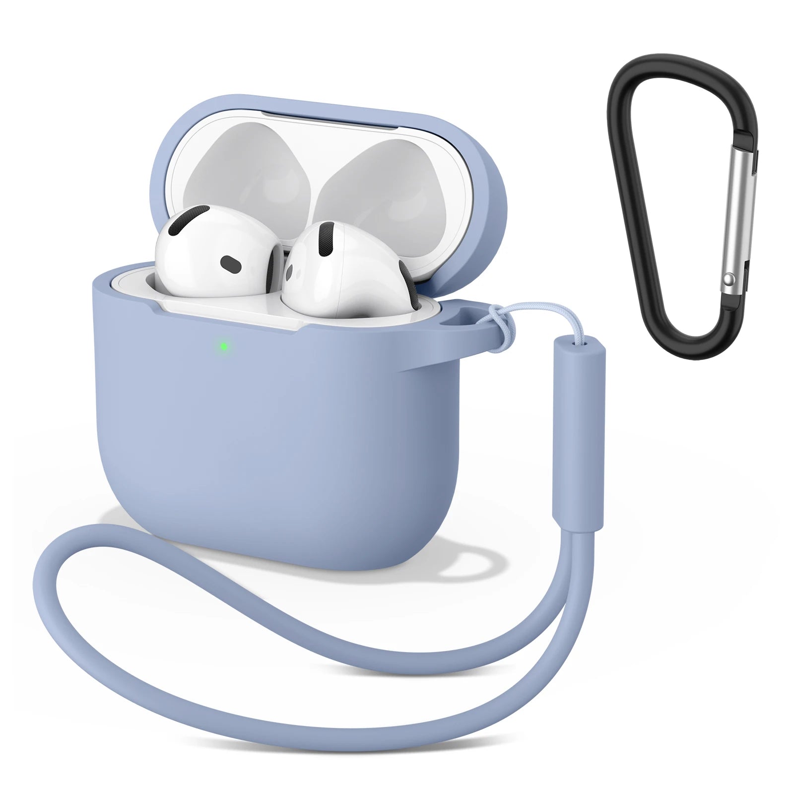 AirPods 4 Silicone Case with Strap & Carabiner Shockproof Protective Cover