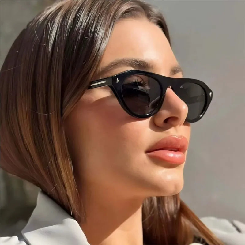 Women Cat Eye Sunglasses Retro Oval Y2K UV400 Shades