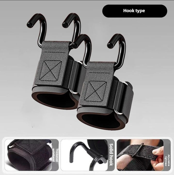 Weight Lifting Hook Grips Wrist Wrap Gym Fitness Pull Up Straps Power Gloves