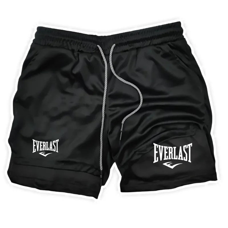 Men 2-in-1 Running Shorts Double Layer Gym Fitness Training Jogging Sport Shorts