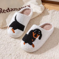 Dachshund Embroidered Slippers Warm Non Slip Indoor House Shoes