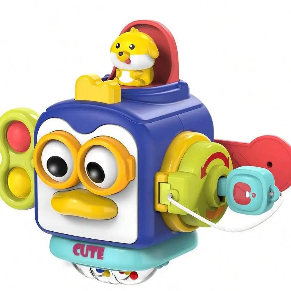 Toddler Montessori Busy Board Cube Sensory Toy