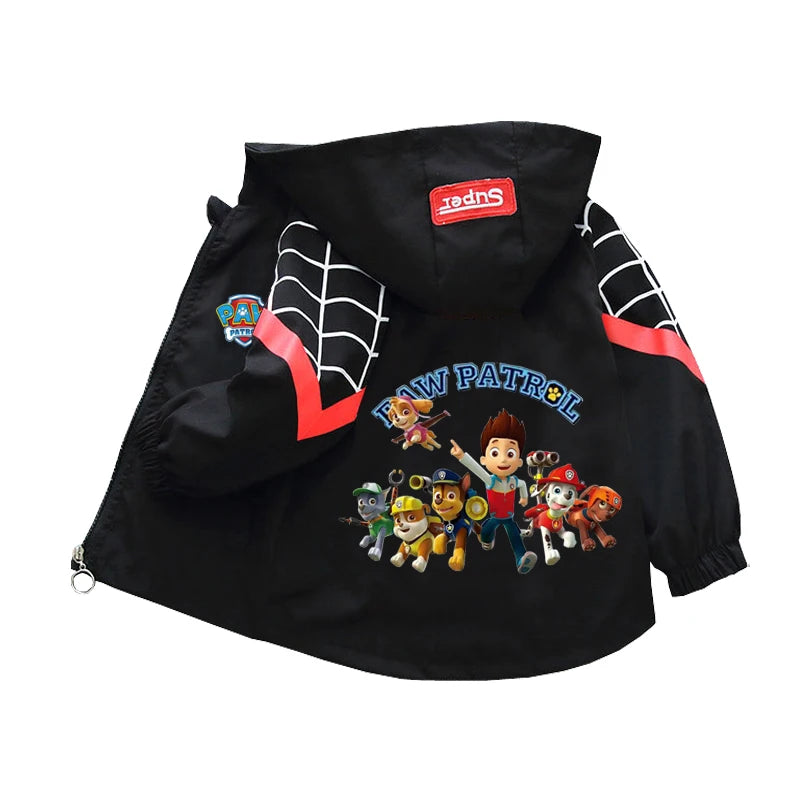 Kids Cartoon Rescue Pup Hooded Jacket Spring Autumn Sports Coat 1 to 10 Years