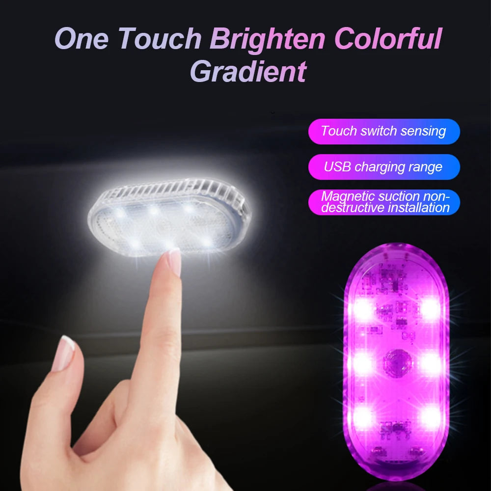 Wireless LED Car Interior Touch Light USB Rechargeable