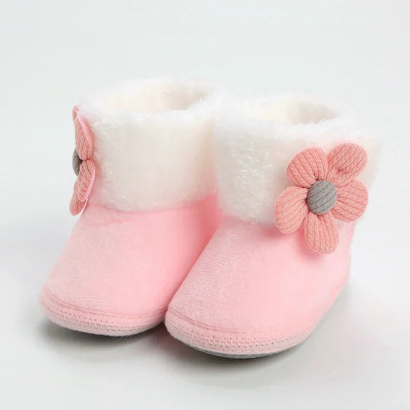 Newborn Baby Snow Boots Soft Warm Pom Pom Winter Booties