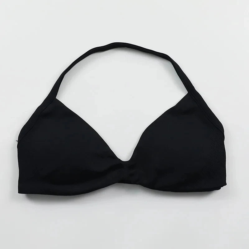Women Seamless Strappy Sports Bra Push Up Gym Yoga Fitness Top
