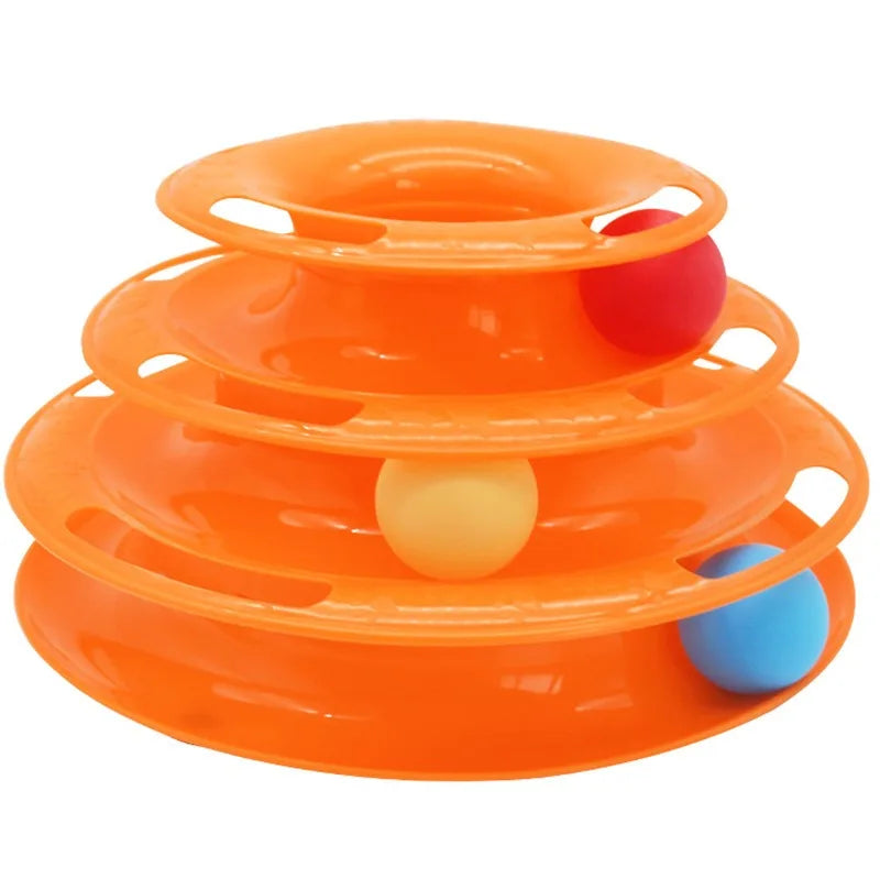 3 Layer Cat Ball Track Toy Interactive Turntable Tower