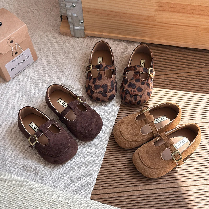 Toddler Girls T Strap Leather Dress Shoes Soft Party Flats