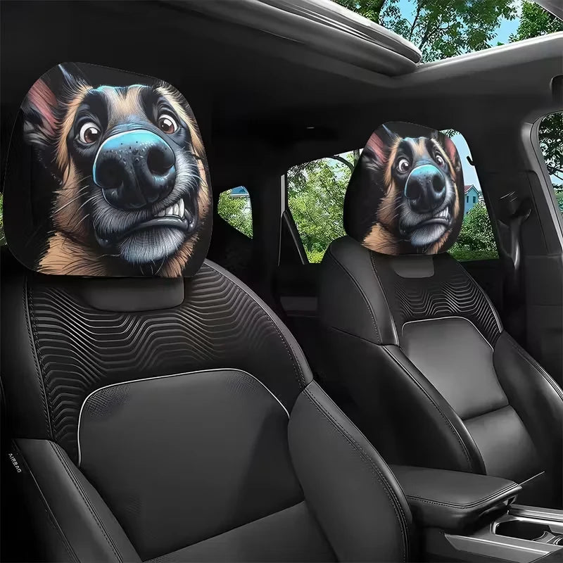 Funny Car Headrest Cover Cartoon Eyes Seat