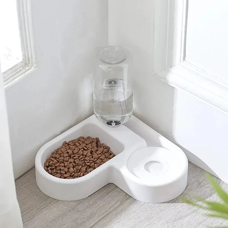 2-in-1 Pet Feeder & Water Bowl – No Spill Dog & Cat Station