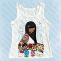 Gothic Punk Y2K Harajuku Fairy Print Women Vintage Streetwear Tank Top