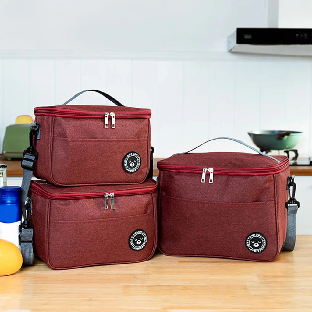 Insulated Lunch Bag Waterproof Thermal Food Container Large Capacity Adjustable Shoulder Strap Lunch Box