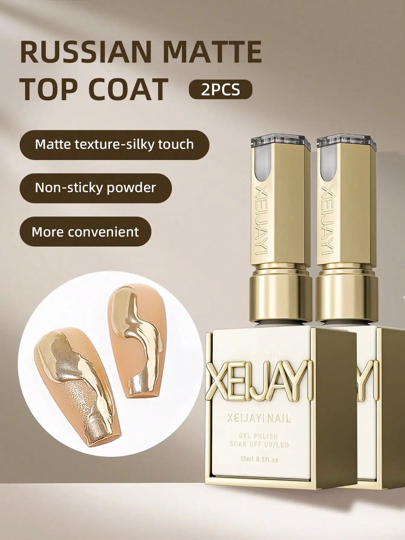 Matte Top Coat Gel – Long Lasting Velvet Finish Nail Top Coat for UV LED Gel Nails