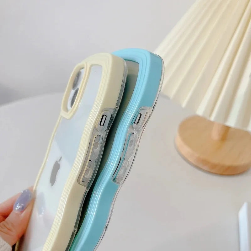 Candy Wavy Lines Transparent Bumper iPhone Case
