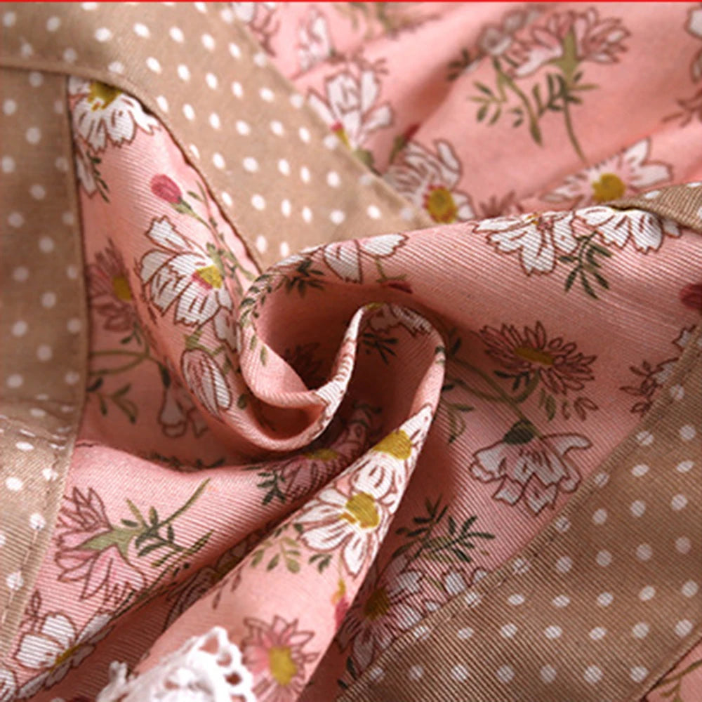 Women Floral Kitchen Apron with Pocket Adjustable Cooking Apron