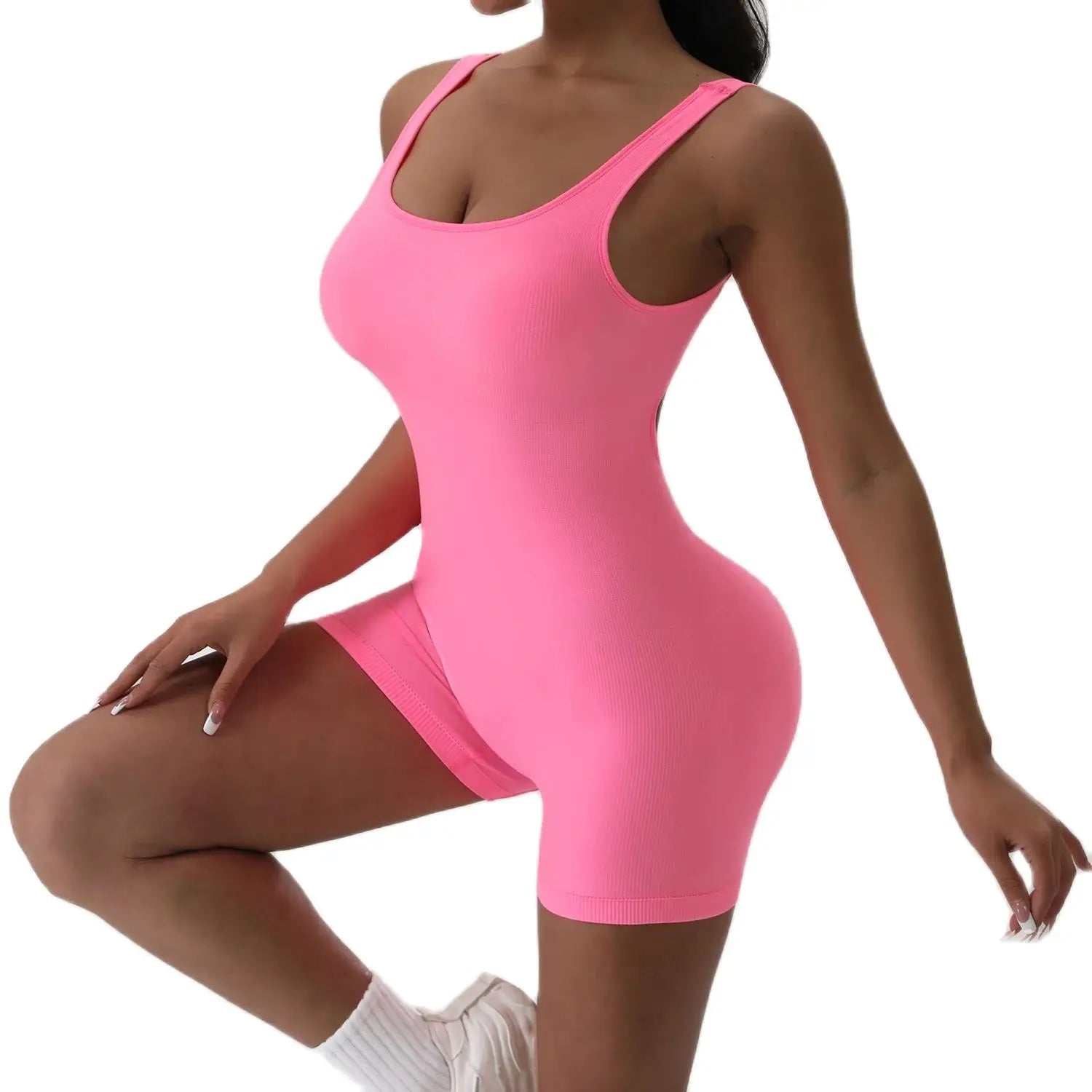 Backless Yoga Jumpsuit Women Seamless Gym Romper Fitness Bodysuit