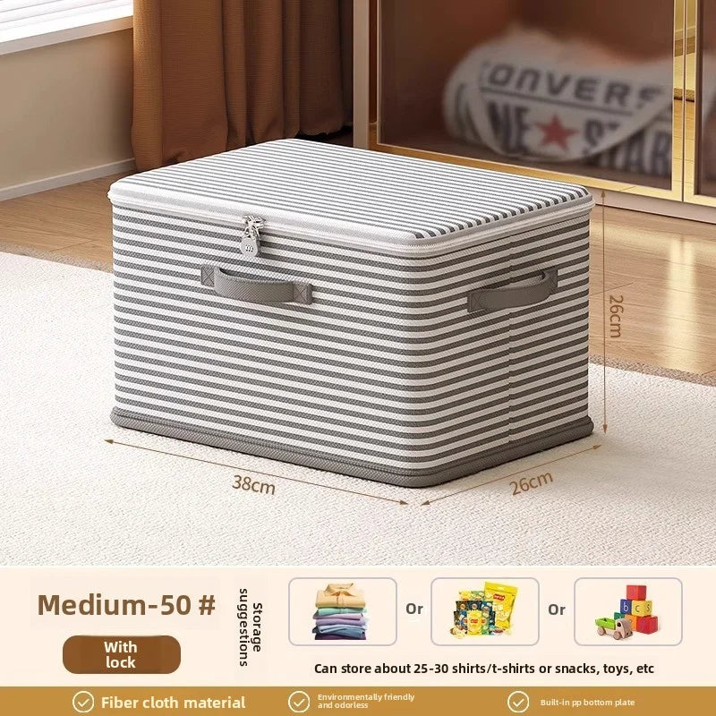 Lockable Storage Box Foldable Password Organizer for Clothes Blankets Toys