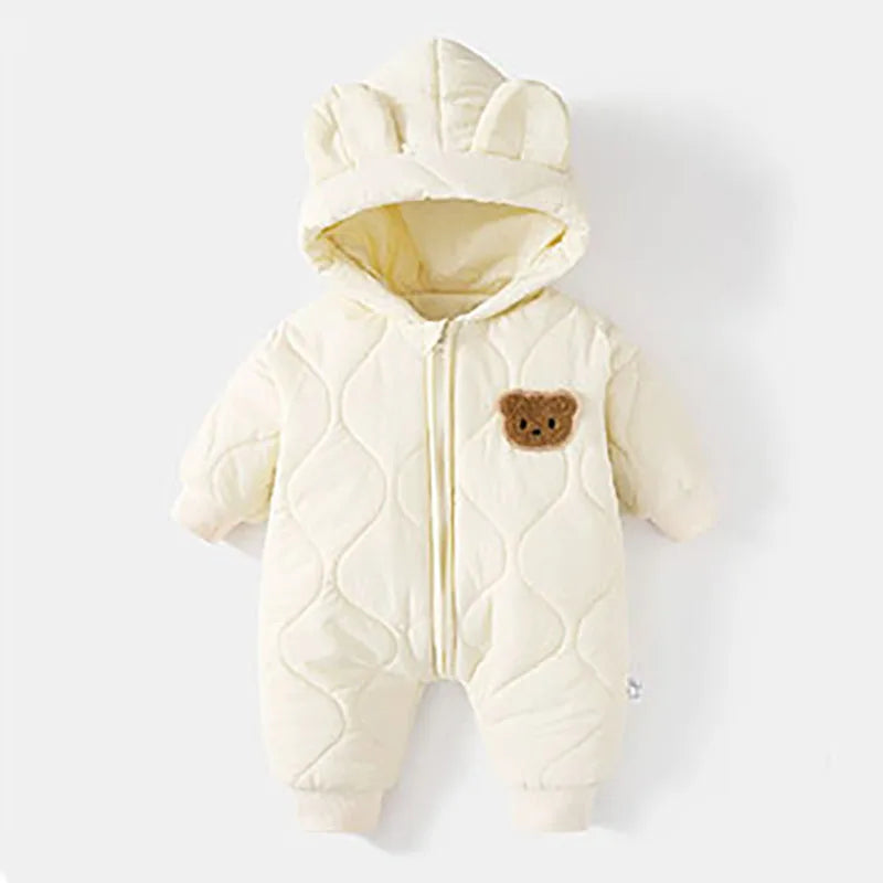 Winter Baby Bear Romper Warm Fleece Jumpsuit