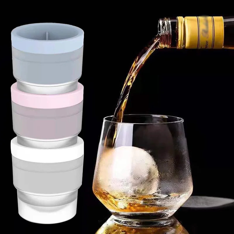 Round Silicone Ice Ball Mold – Sphere Ice Maker for Whiskey and Cocktails