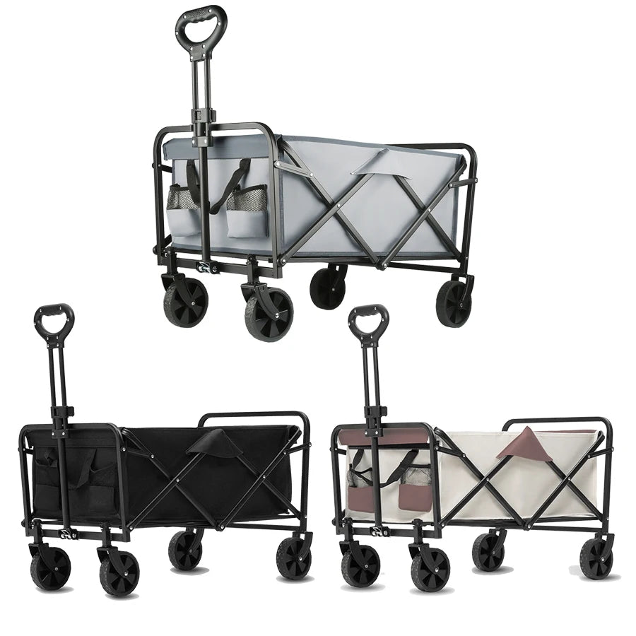 Folding Beach Wagon Large Capacity Heavy Duty Collapsible Camping Cart
