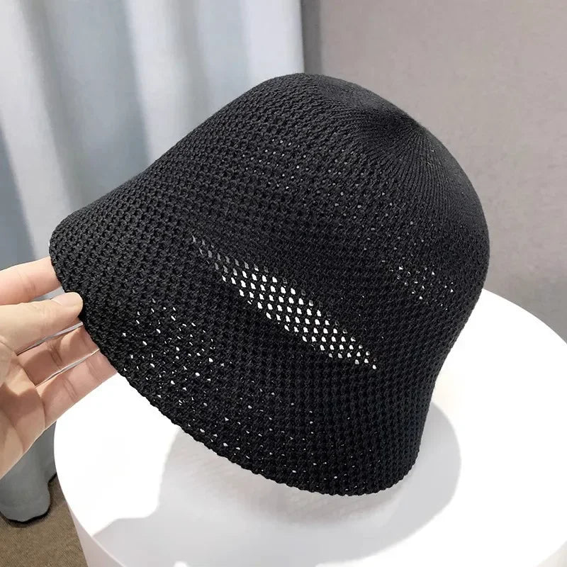 Women Hollow Bucket Hat Breathable Summer Beach Fisherman Cap