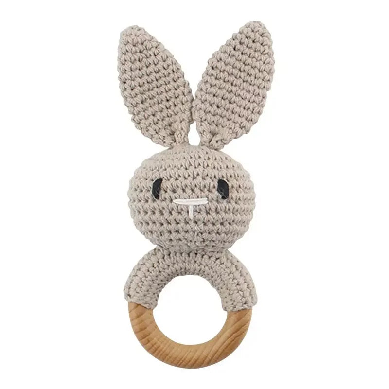 Crochet Bear Baby Rattle Teether Toy for 0 to 12 Months