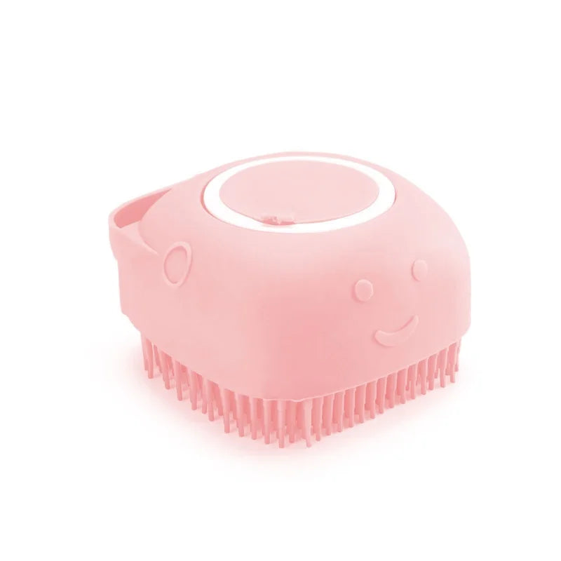 Pet Bath Brush with Shampoo Dispenser – Silicone Dog & Cat Massage Grooming Tool