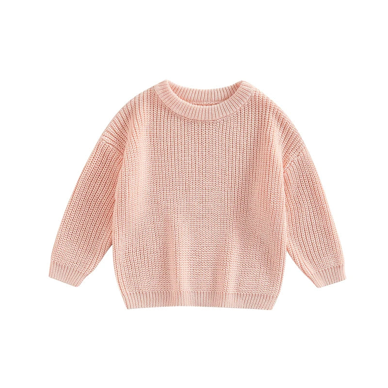 Baby Knit Sweater Long Sleeve Cotton Pullover for Newborns 0–9 Months